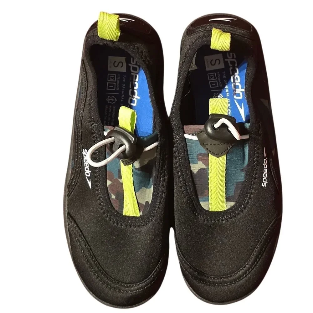 Speedo Kids Black and Camo Water Shoes
